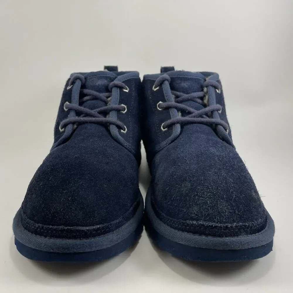 UGG Neumel Shearing Lined Chukka Boots Youth Mens Size 6 Navy Blue Suede